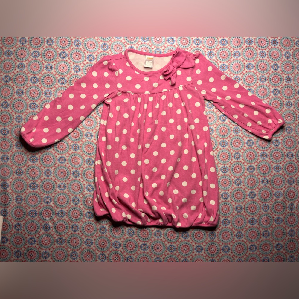 🌟❣️6/$10❣️🌟Gymboree 4t Pink w/white pokadots and bow dress/long shirt